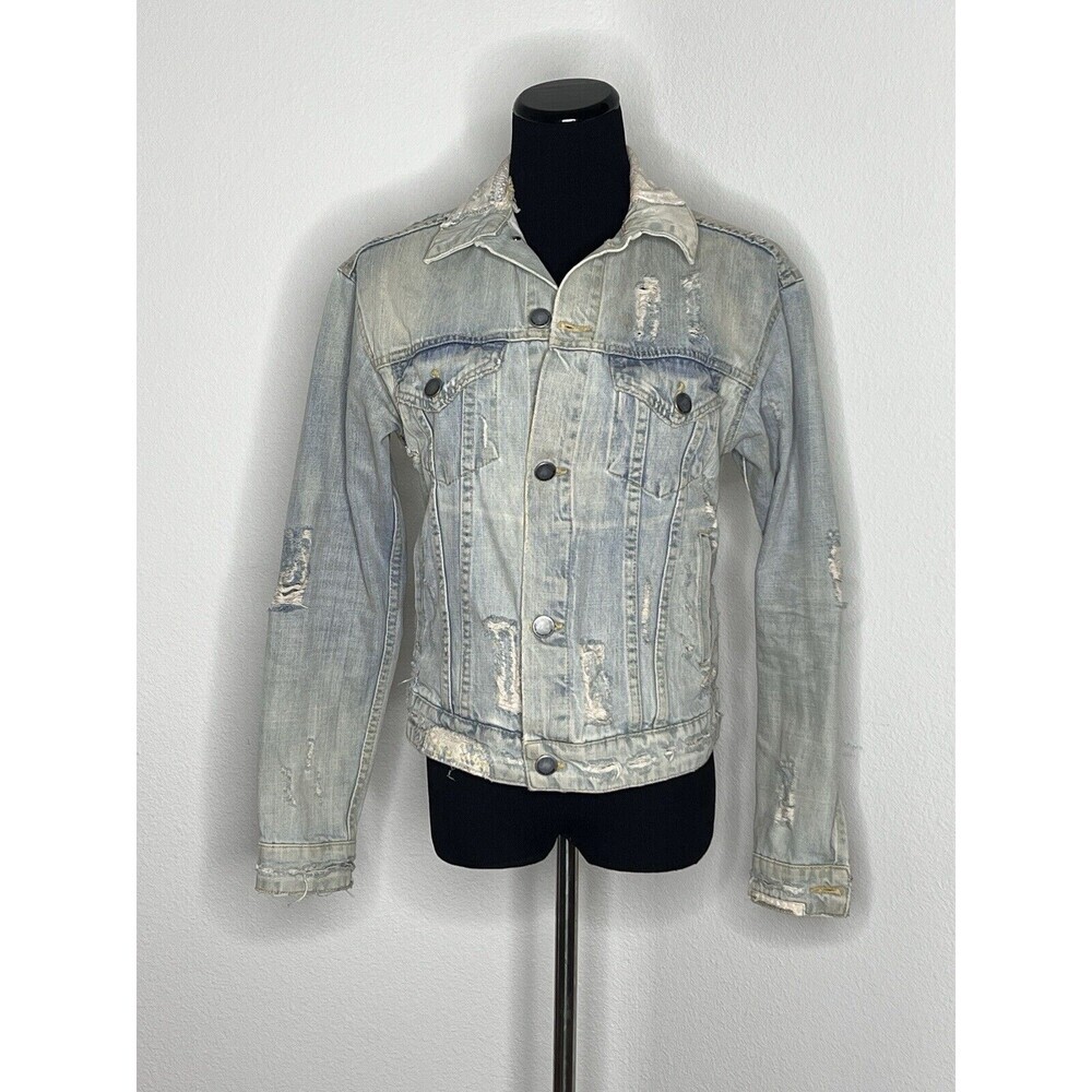 John John Denim Jacket Light Wash Small Distressed Made In Heaven